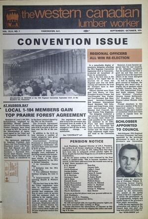   The Western Canadian Lumber Worker, Vol. XLII No. 7, Sep.-Oct. 1974   , page 1