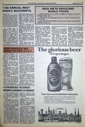   The Western Canadian Lumber Worker, Vol. XLII No. 5, Jun.-Jul. 1974   , page 2