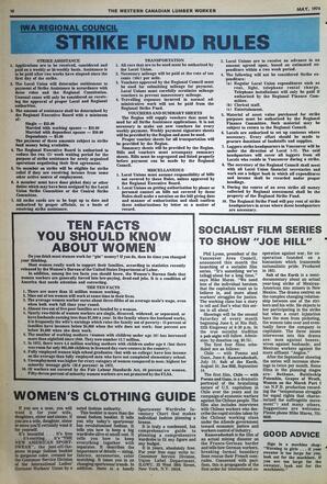   The Western Canadian Lumber Worker, Vol. XLII No. 4, May. 1974   , page 10