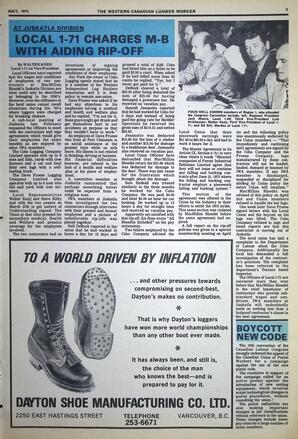   The Western Canadian Lumber Worker, Vol. XLII No. 4, May. 1974   , page 3