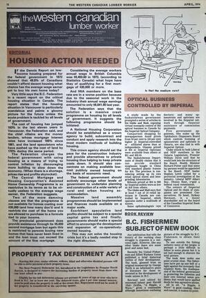   The Western Canadian Lumber Worker, Vol. XLII No. 3, Apr. 1974   , page 12