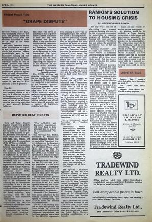   The Western Canadian Lumber Worker, Vol. XLII No. 3, Apr. 1974   , page 11