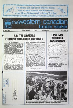   The Western Canadian Lumber Worker, Vol. XLVIII No. 10, Nov.-Dec 1980   , page 1