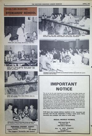   The Western Canadian Lumber Worker, Vol. XLII No. 3, Apr. 1974   , page 8