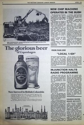   The Western Canadian Lumber Worker, Vol. XLII No. 3, Apr. 1974   , page 2
