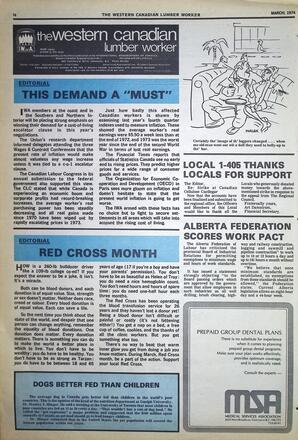   The Western Canadian Lumber Worker, Vol. XLII No. 2, Mar. 1974   , page 16