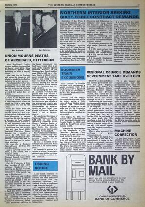   The Western Canadian Lumber Worker, Vol. XLII No. 2, Mar. 1974   , page 3