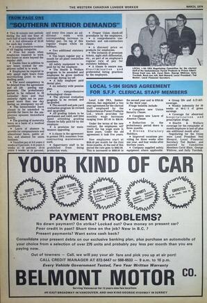   The Western Canadian Lumber Worker, Vol. XLII No. 2, Mar. 1974   , page 2