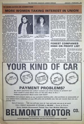   The Western Canadian Lumber Worker Vol. XLII No. 1, Jan.-Feb. 1974   , page 4