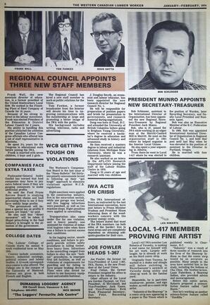   The Western Canadian Lumber Worker Vol. XLII No. 1, Jan.-Feb. 1974   , page 2