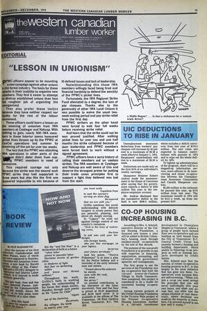   The Western Canadian Lumber Worker, Vol. XLI No. 10, Nov. 1973   , page 15