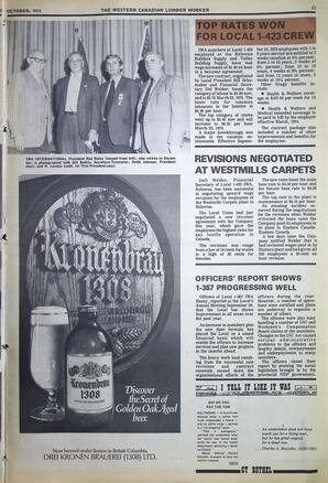   The Western Canadian Lumber Worker, Vol. XLI No. 9, Oct. 1973   , page 11