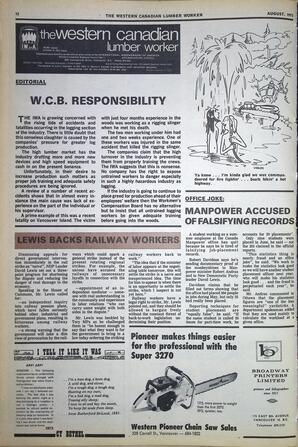   The Western Canadian Lumber Worker, Vol. XLI No. 7, Aug. 1973   , page 12