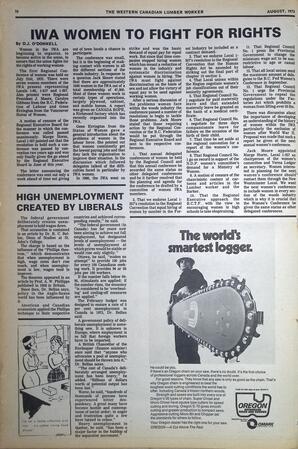   The Western Canadian Lumber Worker, Vol. XLI No. 7, Aug. 1973   , page 10