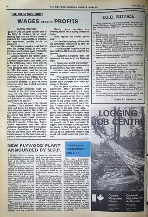   The Western Canadian Lumber Worker, Vol. XLI No. 6, Jun.-Jul. 1973   , page 14