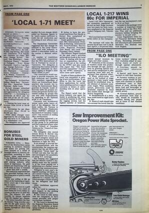   The Western Canadian Lumber Worker, Vol. XLI No. 5, May 1973   , page 5