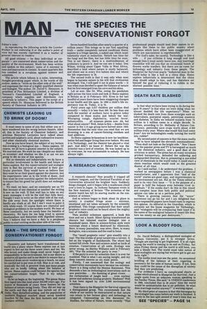   The Western Canadian Lumber Worker, Vol. XLI No. 4, Apr. 1973   , page 13