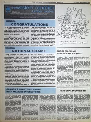   The Western Canadian Lumber Worker, Vol. XL No. 5, Aug.-Sep. 1972   , page 16