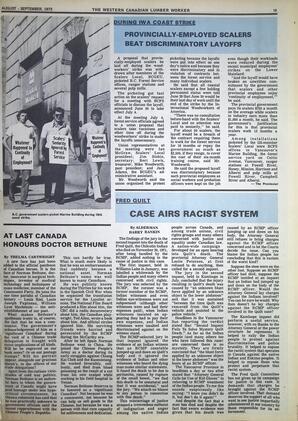   The Western Canadian Lumber Worker, Vol. XL No. 5, Aug.-Sep. 1972   , page 15
