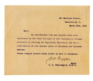 Letter to Vance, from Mr. [Tupper?]: 10-Mar-17