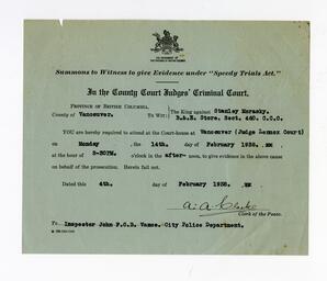 Court Summons: 04-Feb-38