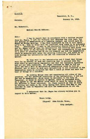 Letter to Dr. Underhill from Vance: 14-Jan-12