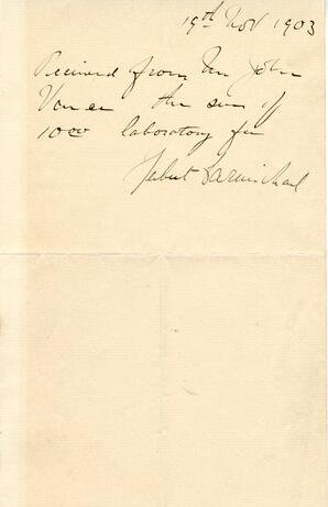 Receipt from [illegible]: 19-Nov-03