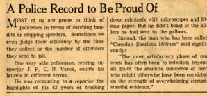 Vancouver Daily Province newspaper clipping about Vance: 14-Apr-49