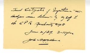 Note from Vance about food inspections: 02-Jun-39