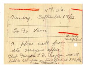 Note for Vance: 19-Sep-33
