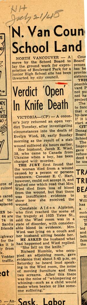 News Herald newspaper clipping: 21-Jul-48