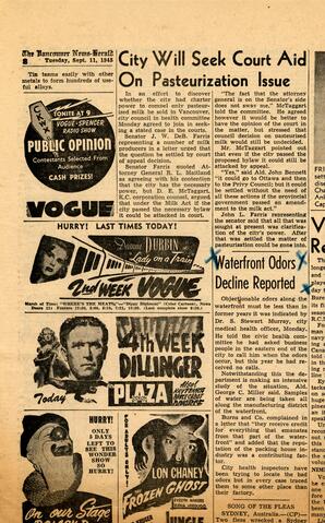 Vancouver News-Herald newspaper article: 11-Sep-45