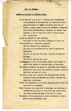 Minutes of Evidence of Inspector Vance: 06-Dec-43