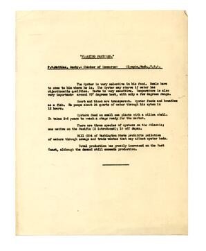 Speech notes from talk by F.W. Mathias, Chamber of Commerce, Olympia, Washington, "Floating Pastures": [19--]