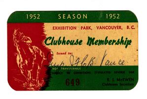 Clubhouse Membership: 01-Jan-52