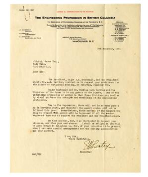 Letter to Vance from E.A. Wheatley: 03-Dec-31