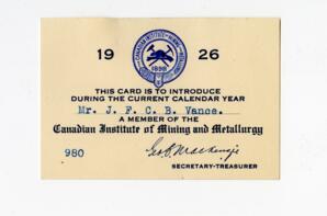 Hasting Park Club membership card: 01-Jan-52