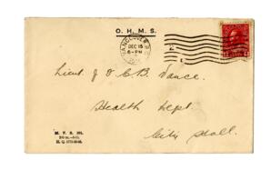 Envelope Addressed to Vance: 16-Dec-16