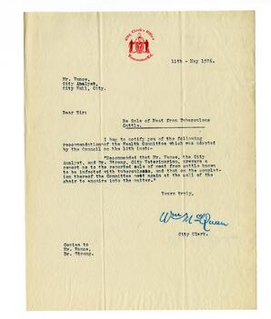 Letter to Vance, from W.M. McQueen: 11-May-26