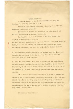 Health Committee document: [May 11, 1926]