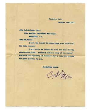 Letter to Vance from [illegible]: 19-Oct-11