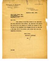 Letters to/from Vance from Maitland & Maitland, Barristers & Solicitors