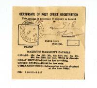 Post Office [Receipt ]and letter to Superannuation Commissioner from Vance