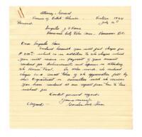 Letter to Vance, from Gordon Sloan, Attorney General, Province of B.C.