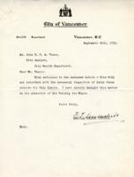 Letter from F.T. Underhill to Vance