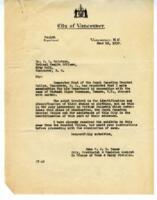 Letters to J.W. McIntosh, Medical Health Officer from Vance