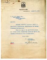 Letter to Vance from F.L. Fellows, City Engineer