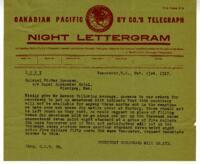 Telegrams related to order of condensed milk from Courtenay Condensed Milk Ltd.
