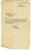 Letter to R.H. Dawson, Navy and Army Canteen Board from Vance