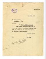 Letter to Cloverdale Chief Constable, from Vancouver Chief of Police with copies of letter sent to Vance from Secretary